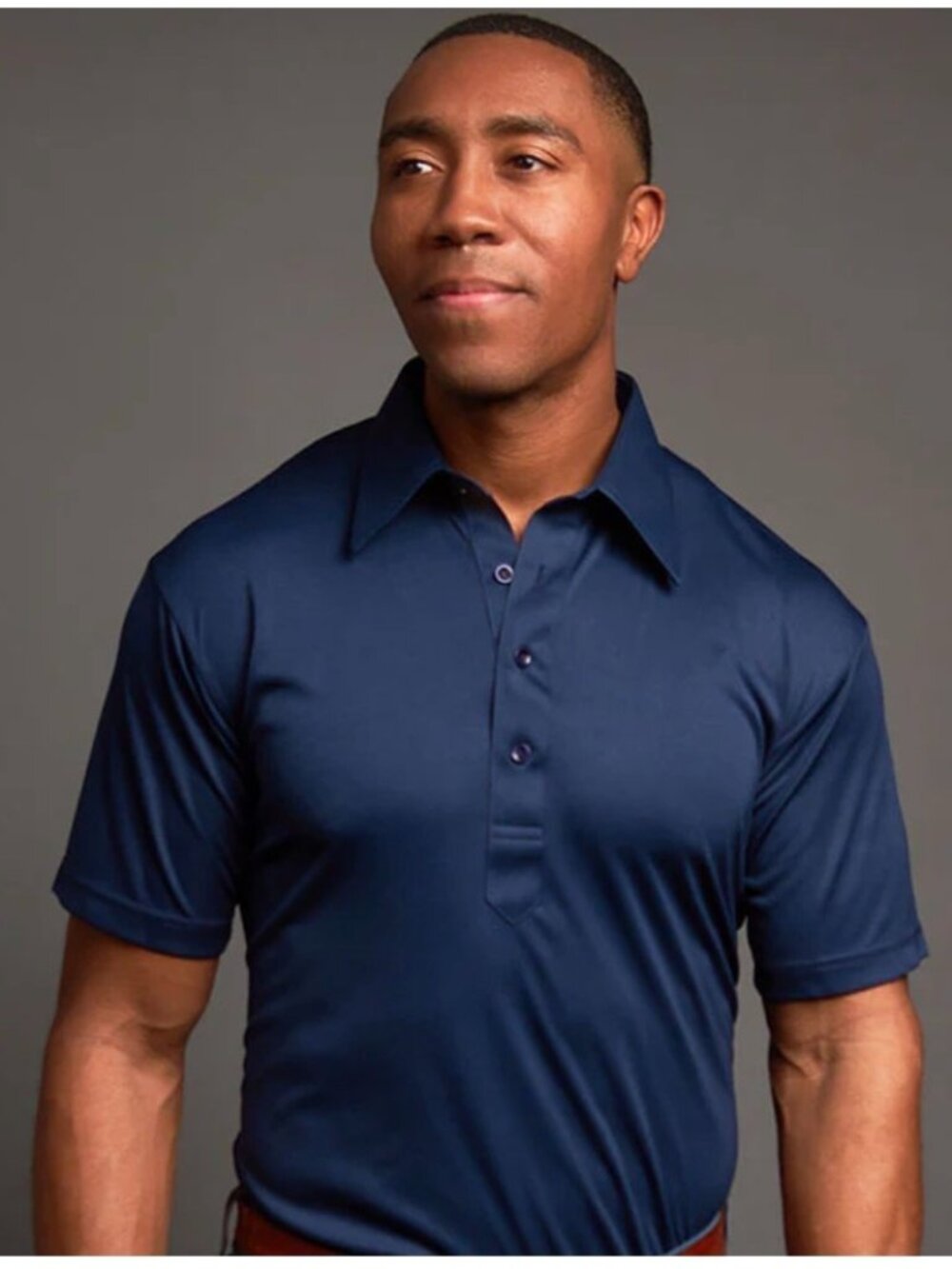 Collars & Co. Mens Navy Dress Collar Polo Shirt - Medium -